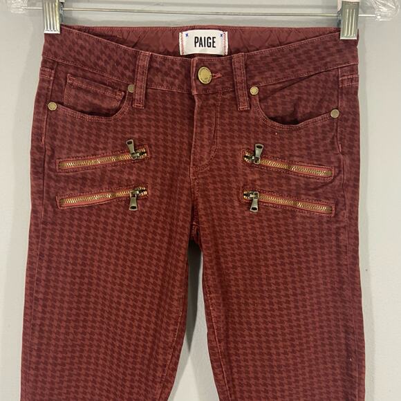 PAIGE Edgemont Mid Rise Skinny Jeans Zip Pockets - Picture 2 of 8